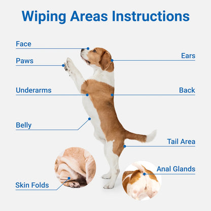 Cleaning Wipes Gloves for Dog and Cat,Pet Bathing Wipes Cleaning & Deodorizing,Dog Wipes for Body Paws Butt Daily Care,Cat Groom